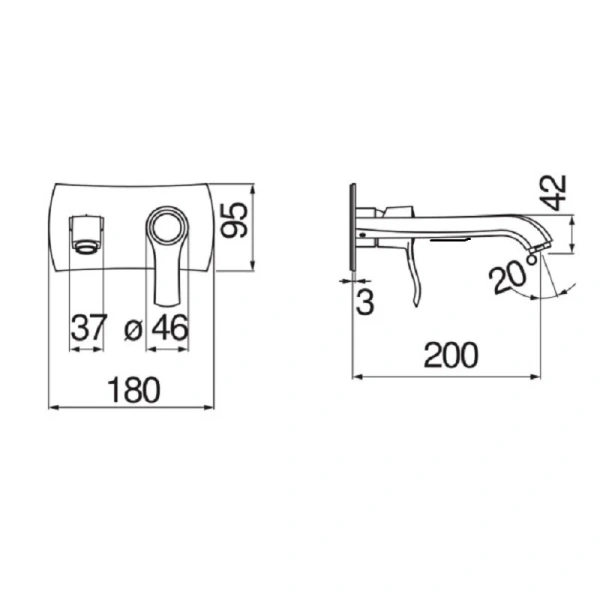 Смеситель для раковины Nobili Sofi SI98198/1 встраиваемый - фото 2