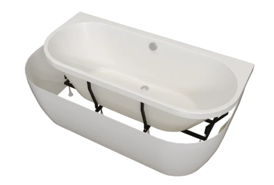Акриловая ванна Радомир Вальс Макси 1-01-2-0-1-186К, 180 x 80 см, рама-подставка, фронтальная панель бесшовная, сифон, слив-перелив автомат в комплекте, белая, без гидромассажа - фото 6