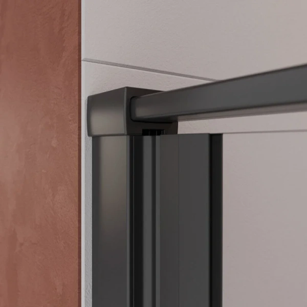 Душевая дверь в нишу Cezares Liner 90 см левая профиль черный, недорогие, в нишу, стеклянные - фото 5