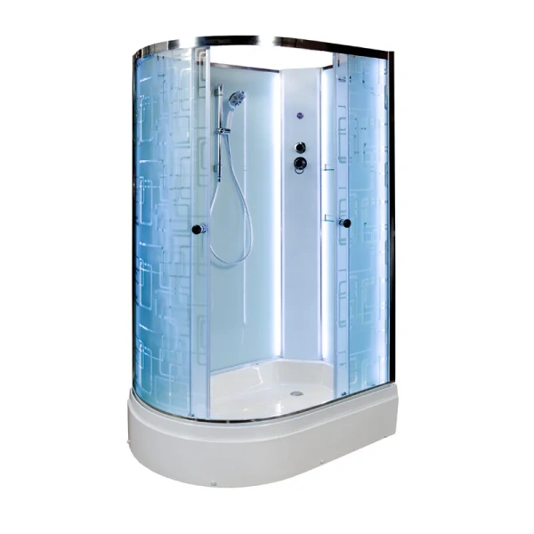 Душевая кабина Deto EM 120x80 см левая, стеклянные, матовые, узорчатые - фото 7