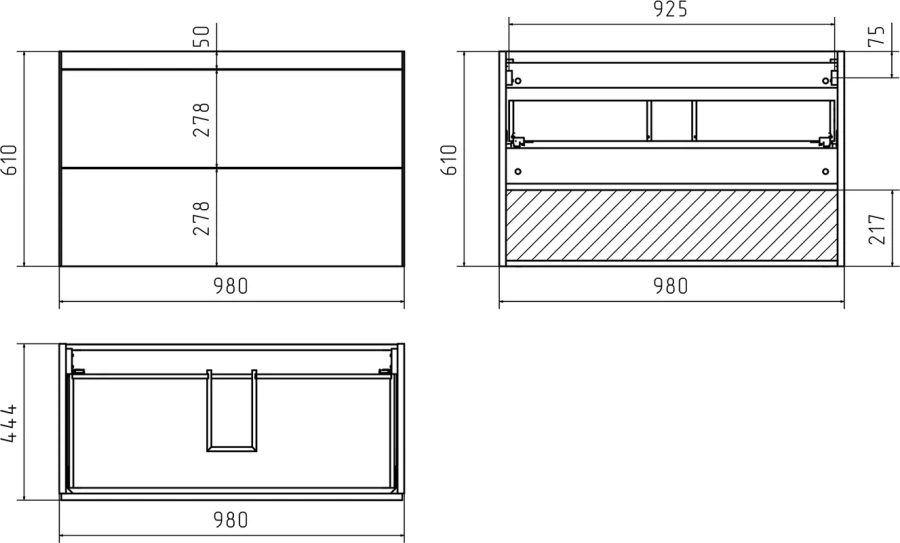 Тумба под раковину подвесная Misty Атлантик 100 см белая - фото 4