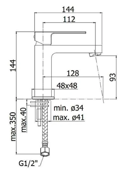 Смеситель для раковины Paffoni Elle черный, для раковины - фото 2