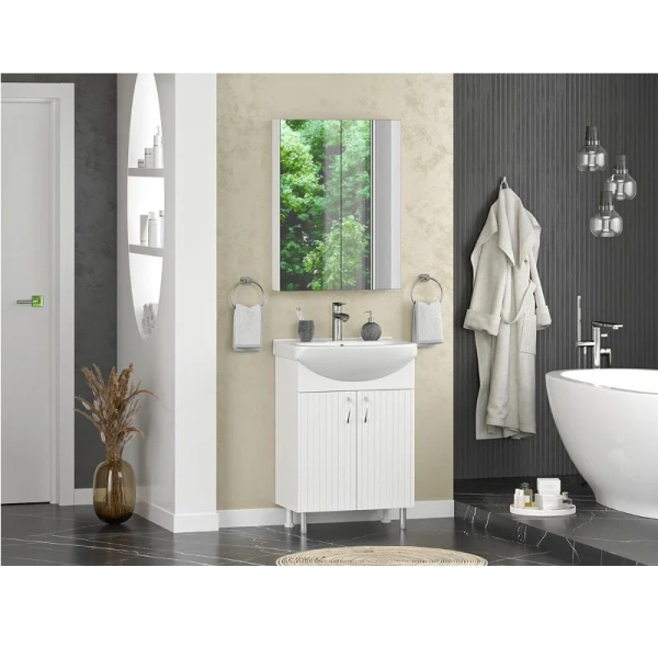 Тумба под раковину напольная Misty Изео 60 см белая - фото 3