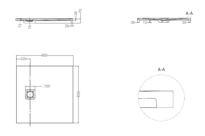 Душевой поддон Salini Oasi 80х80 см белый матовый - фото 2