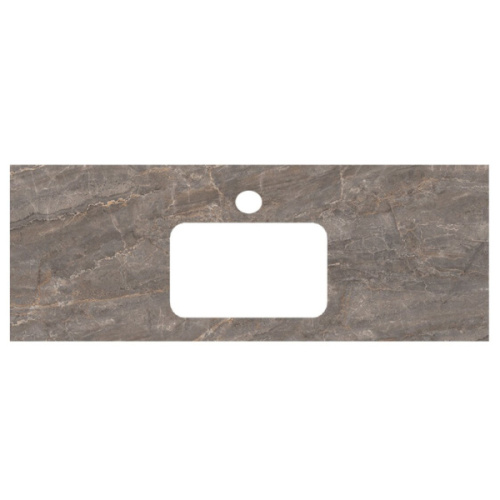 Столешница для встраиваемых снизу раковин Kerama Marazzi Plaza Classic 120 см Парнас пепельный лаппатированный - фото 3