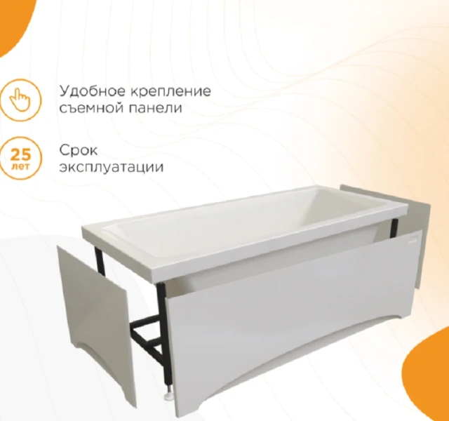 Акриловая ванна Радомир Виктория лайт 2-78-0-0-1-258Р, 160 x 70 см, фронтальный экран, каркас разборный в комплекте, белая, в наличии - фото 10