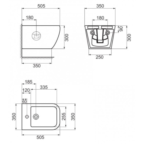 Биде подвесное BelBagno Alpina с горизонтальным выпуском - фото 3