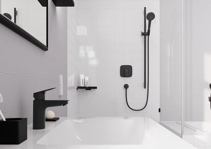 Смеситель для раковины Hansgrohe Logis черный матовый, черные - фото 4