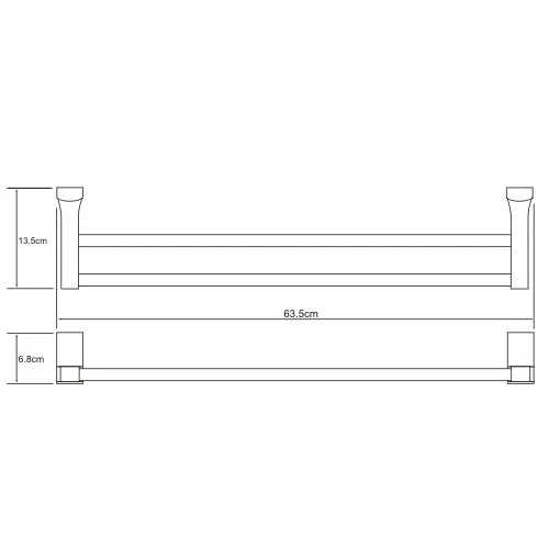 Полотенцедержатель WasserKRAFT Exter двойной, современные, hi-tech - фото 2