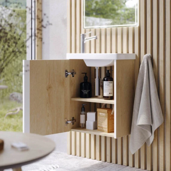 Тумба с раковиной подвесная Aqwella Urban URB0145 45 см с дверкой - фото 3