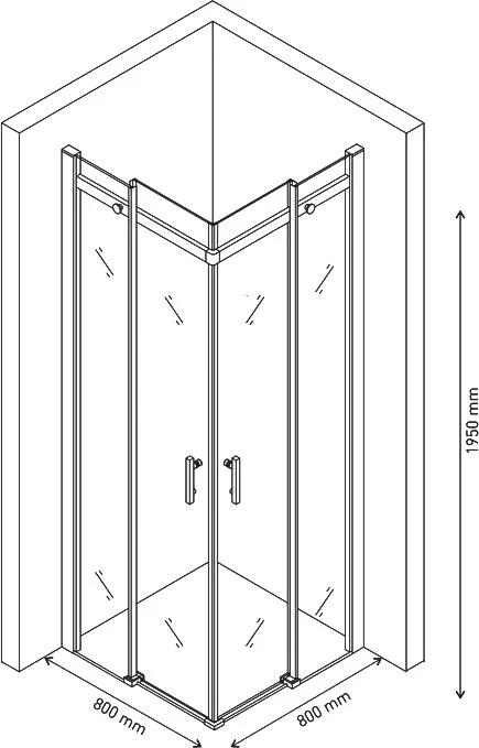 Душевой уголок BERGES Melita 80x80 см профиль хром сильвер - фото 3