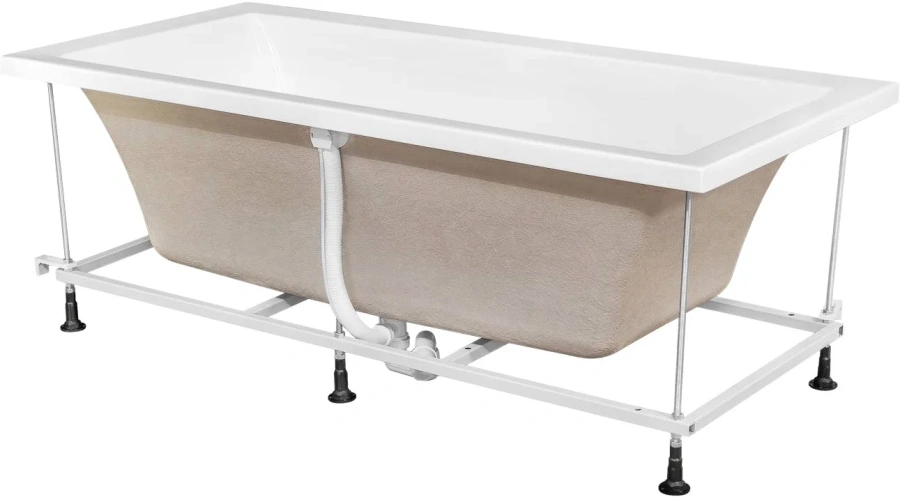 Ванна акриловая Berges Tari 180x80 см с каркасом, приставные - фото 7