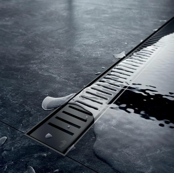 Решетка Alcaplast Pure 30 см черная матовая - фото 2