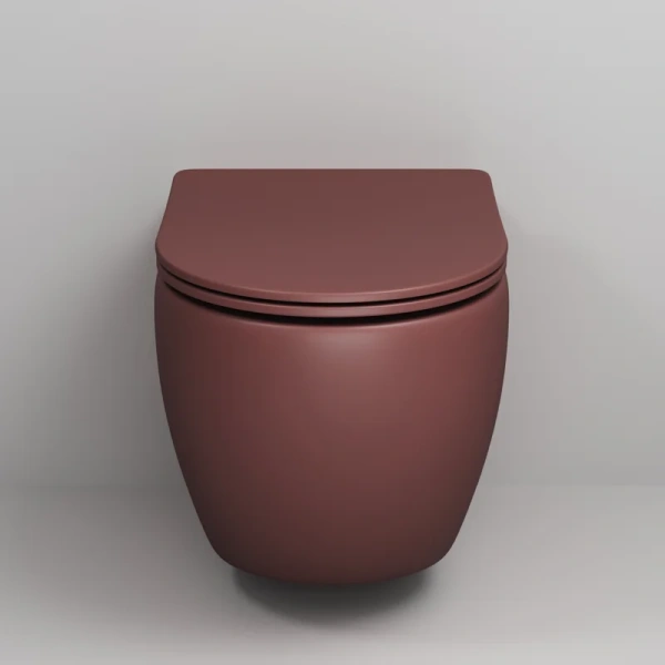 Унитаз подвесной Grossman Color бордовый матовый, безободковые, сиденье с микролифтом , с антивсплеском - фото 5
