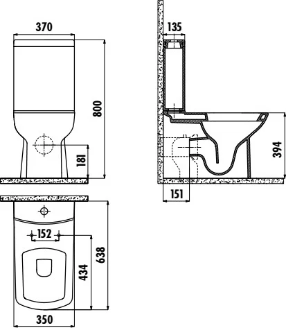 Унитаз компакт Creavit Lara LR360-00SM00E-0000 с функцией биде - фото 3