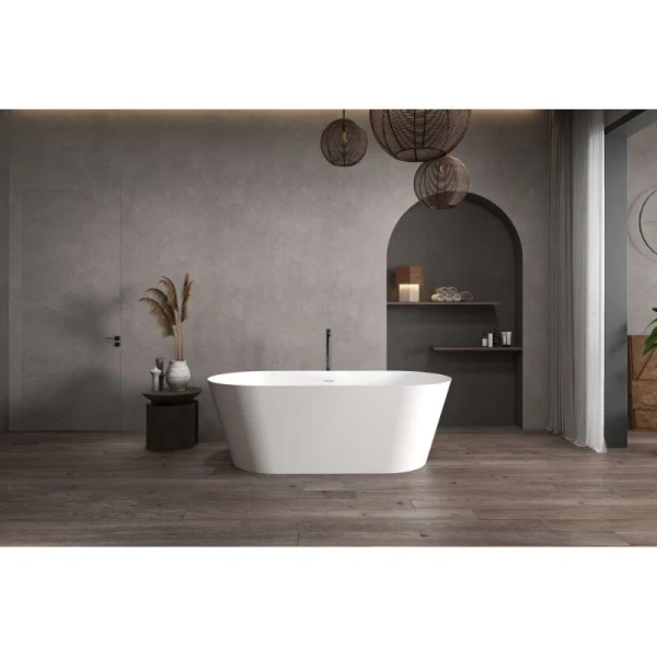 Ванна из искусственного камня Abber Stein 160x70 см белая матовая - фото 3