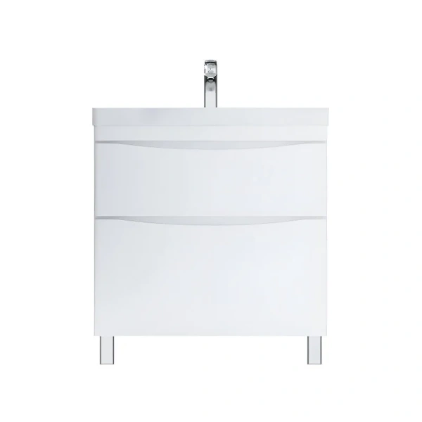 Тумба под раковину напольная AM.PM Like 80 см 2 ящика белый глянец - фото 1