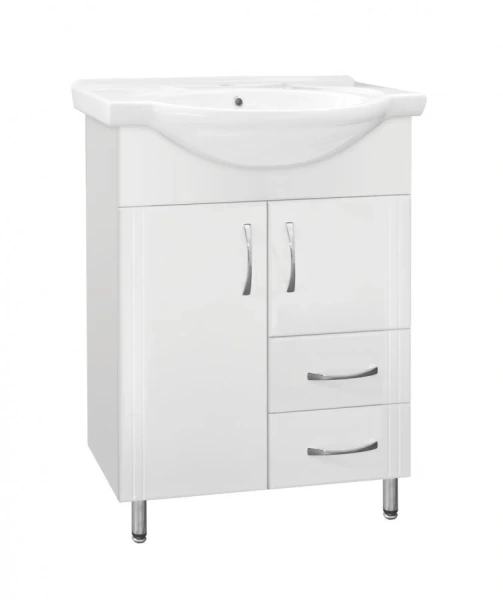 Тумба с раковиной напольная Style Line Эко Стандарт ЛС-00000103 60 см с двумя ящиками - фото 1