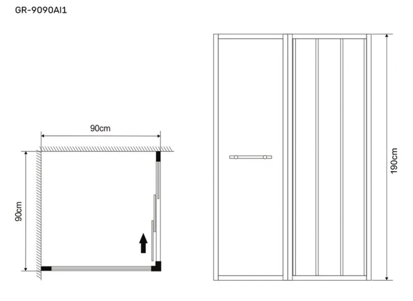 Душевой уголок Grossman Alba 90x90 см двери раздвижные - фото 2