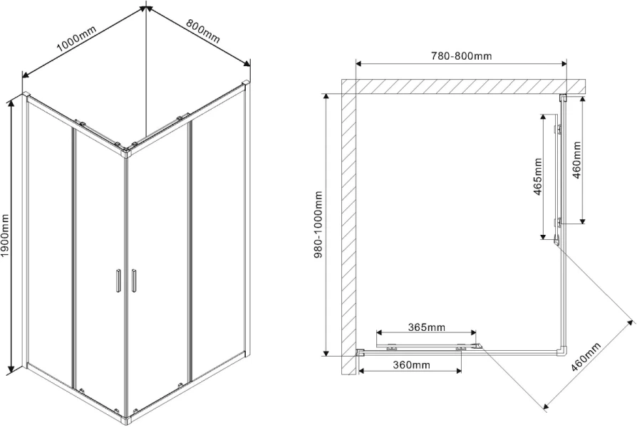 Душевой уголок Vincea Scala 100x80 см хром, прозрачные - фото 8