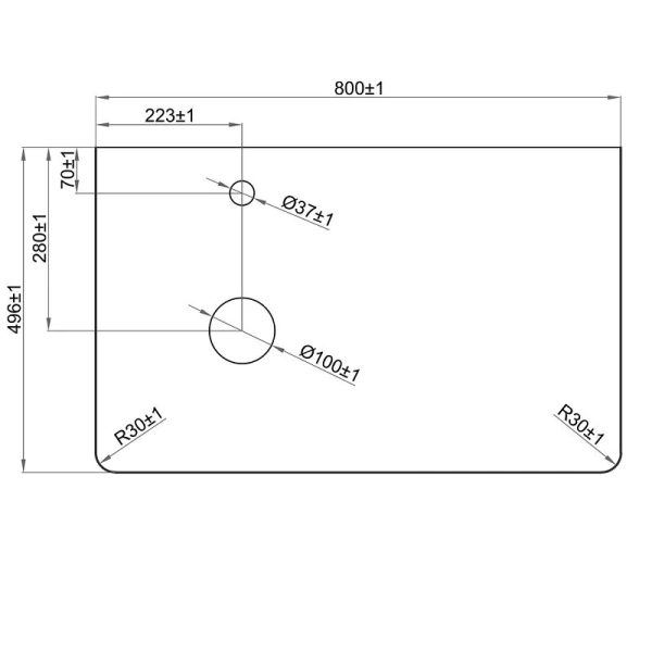 Столешница Misty Роял 80 см серая, нет в наличии - фото 2