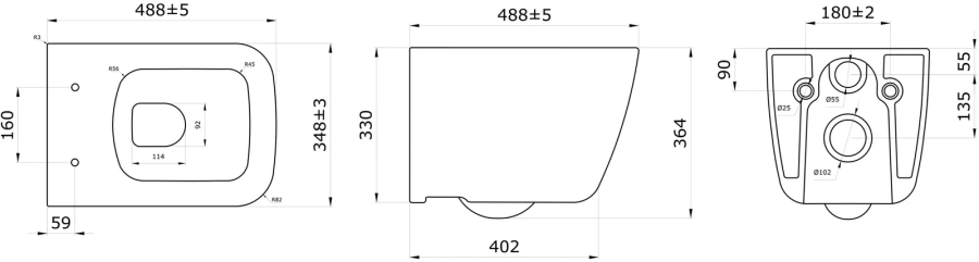 Унитаз подвесной Berges Quattro S Rimless безободковый, белые - фото 6
