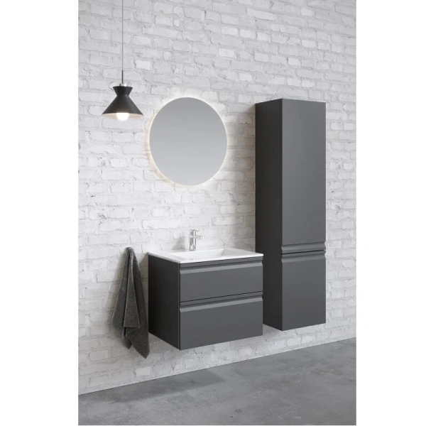 Шкаф-пенал подвесной Акватек Вега 35 см серый матовый, правый, современные, hi-tech - фото 5