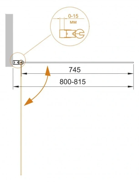 Шторка для ванны Cezares Eco 80х140 см стекло прозрачное - фото 2