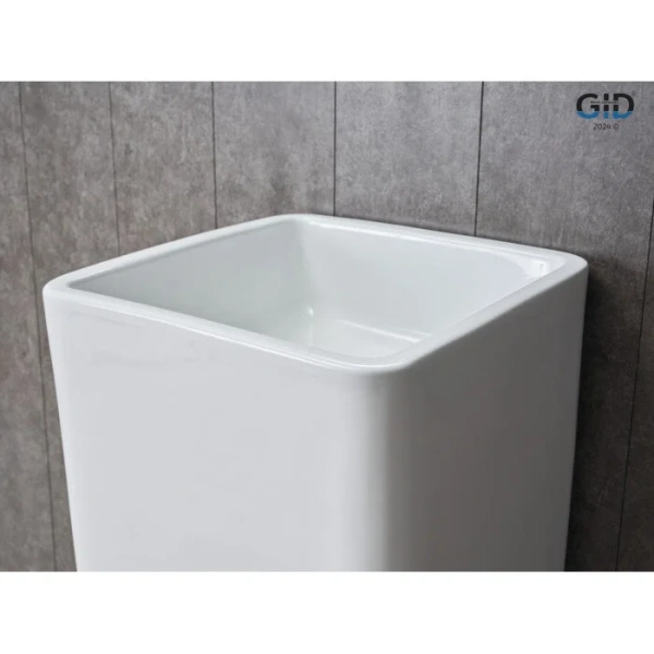 Раковина напольная GID Autonomo Nb149 41 см белая, квадратная, моноблок - фото 5