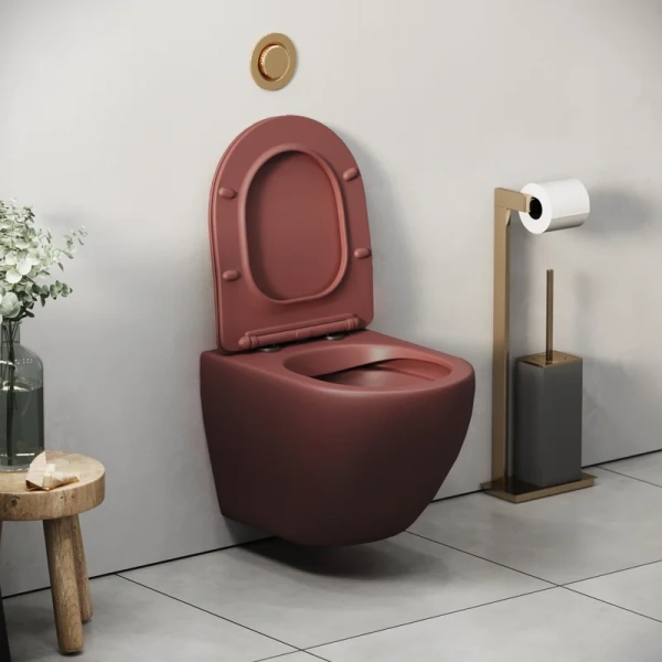 Унитаз подвесной Grossman Color бордовый матовый - фото 4