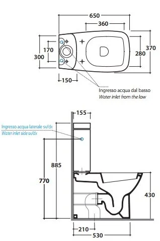 Унитаз компакт Globo Daily DA003.BI, современные, hi-tech - фото 2