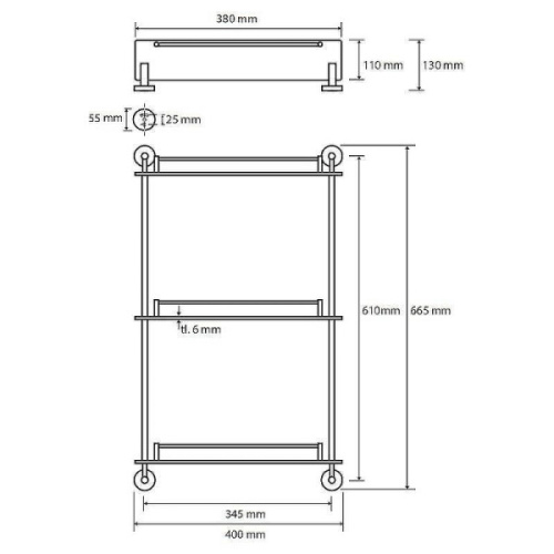 Полочка для ванной Bemeta Omega тройная - фото 2