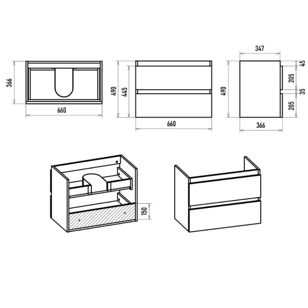 Тумба под раковину подвесная Brevita Victory 70 см зеленая - фото 2