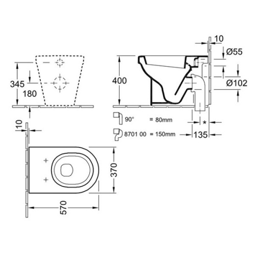 Унитаз напольный Villeroy & Boch Omnia Architectura альпийский белый без грязеотталкивающего покрытия - фото 2