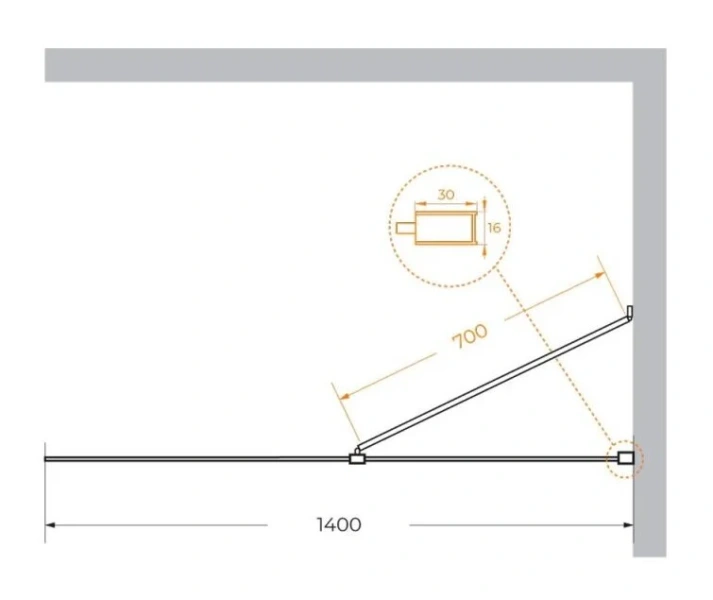 Душевая перегородка Cezares Liberta 140 см профиль черный - фото 2