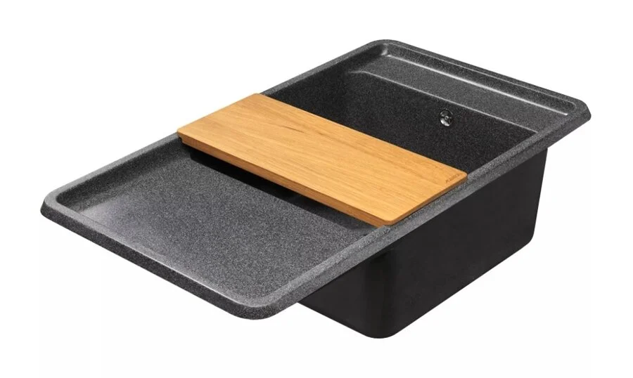 Мойка для кухни Акватон Беллис 87 см графит, черные - фото 5