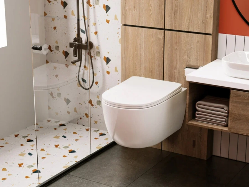 Унитаз подвесной Abber BEQUEM AC1104 безободковый, недорогие, безободковые, сиденье с микролифтом , с антивсплеском - фото 6