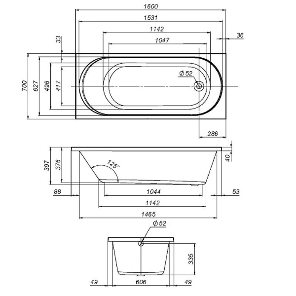 Ванна акриловая Am.Pm X-Joy 160х70 см белая - фото 2