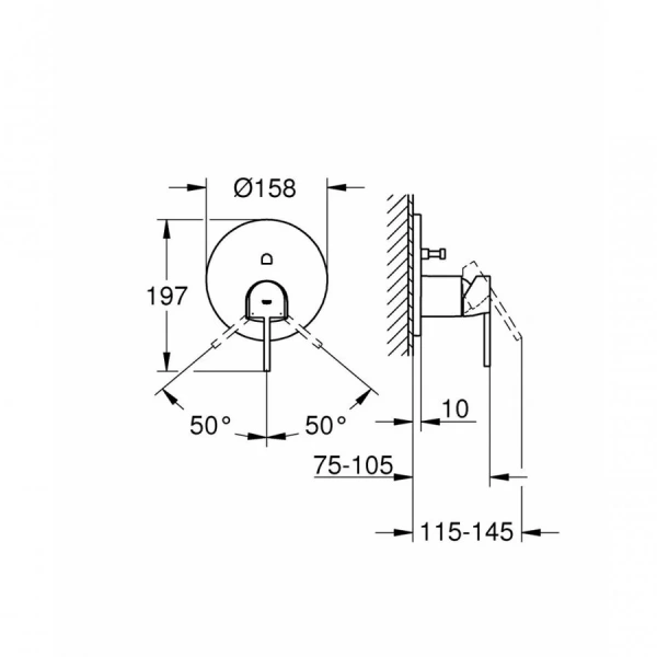 Смеситель для ванны встраиваемый Grohe Plus 24060003 - фото 2