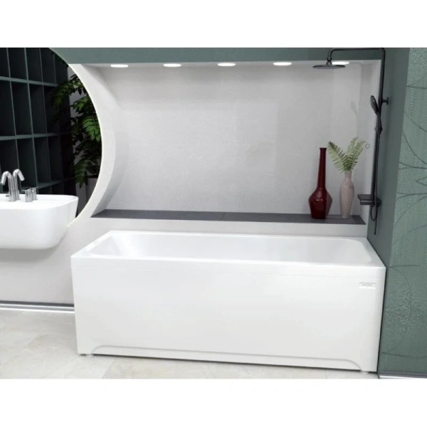 Акриловая ванна Радомир Патрисия 1-01-2-0-1-330К, 175 х 75 см, каркас, фронтальный экран, сифон, слив-перелив автомат в комплекте, белая/хром, прямоугольные - фото 5