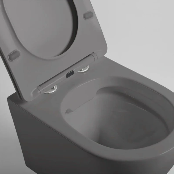 Унитаз подвесной Vincea Globo антрацит матовый, с горизонтальным, прямым выпуском, с прямым выпуском - фото 7