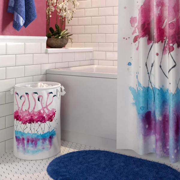 Корзина для белья WasserKRAFT Lossa Фламинго - фото 4