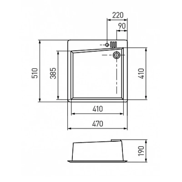 Мойка для кухни Акватон Парма 47 см графит, врезные - фото 2