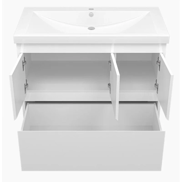 Тумба под раковину напольная Misty Алиса 90 см белая - фото 3