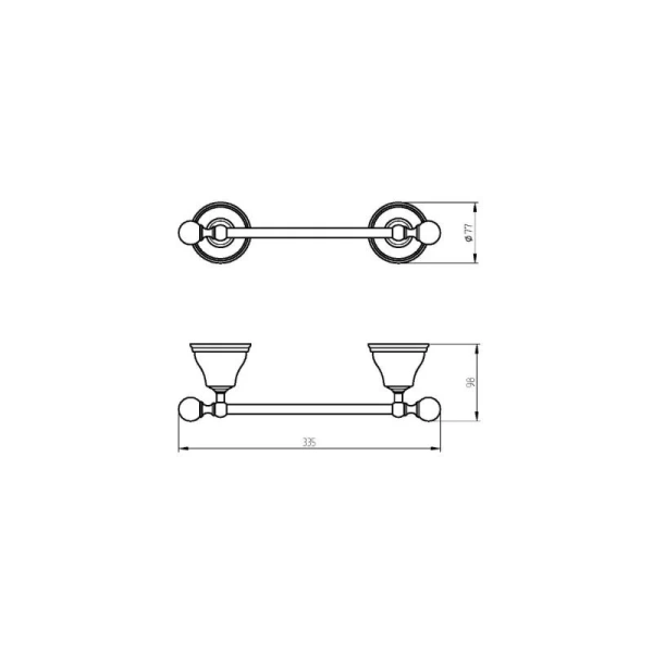 Полотенцедержатель Migliore Provance 17 с цветочной росписью - фото 2