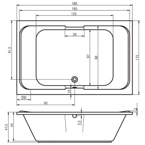 Ванна акриловая Riho Sobek 180х115 см белая - фото 3