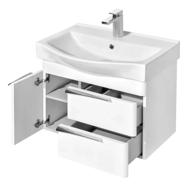 Тумба с раковиной подвесная Акватон Беверли 1A235301BV010 65 см с одной дверцей и двумя ящиками - фото 3