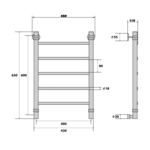 Полотенцесушитель водяной Energy Classic 60x40 - фото 3