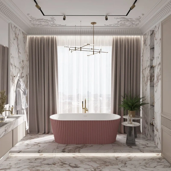 Ванна акриловая Corpa Nera Bonini CN130112, 170 х 80 см, розовый матовый, отдельностоящие - фото 7