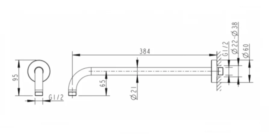 Настенный кронштейн для душа Bravat Built-in D313C-1-RUS - фото 2
